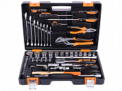 Набор инструментов, 1/2", 1/4", CrV, пластиковый кейс 76 предметов Вихрь