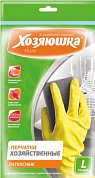 Перчатки для уборки Хозяюшка Мила хозяйственные латексные размер L