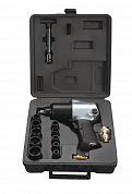 Пневмогайковерт ударный IW580 1/2  дюйма с набором в кейсе Fubag