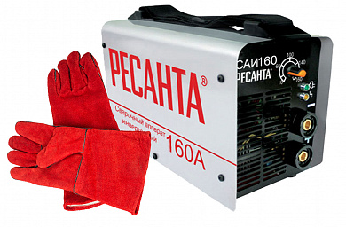 Сварочный инвертор САИ-160 Ресанта + краги