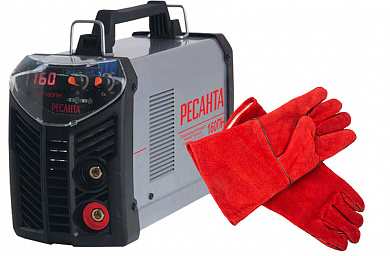 Сварочный инвертор САИ-160ПН Ресанта + краги