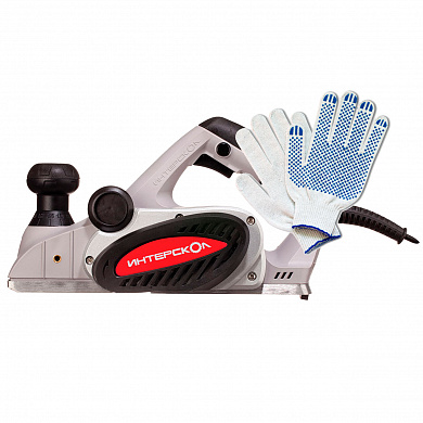 Электрорубанок Р-102/1100ЭМ Интерскол + Перчатки хозяйственные