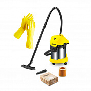 Пылесос для сухой и влажной уборки Karcher WD 3 P Premium + латексные хозяйственные перчатки