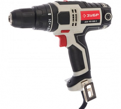 Дрель-шуруповерт сетевой ЗУБР ДШ-М3-500-2 К в кейсе, 500 Вт