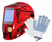 Маска сварщика FUBAG ULTIMA 5-13 Panoramic Red + Перчатки хозяйственные