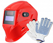 Маска сварщика Fubag Хамелеон OPTIMA 9-13 RED + Перчатки хозяйственные