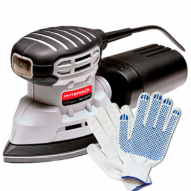 Машинка шлифовальная плоская ИНТЕРСКОЛ ПШМ-32/130 + Перчатки хозяйственные